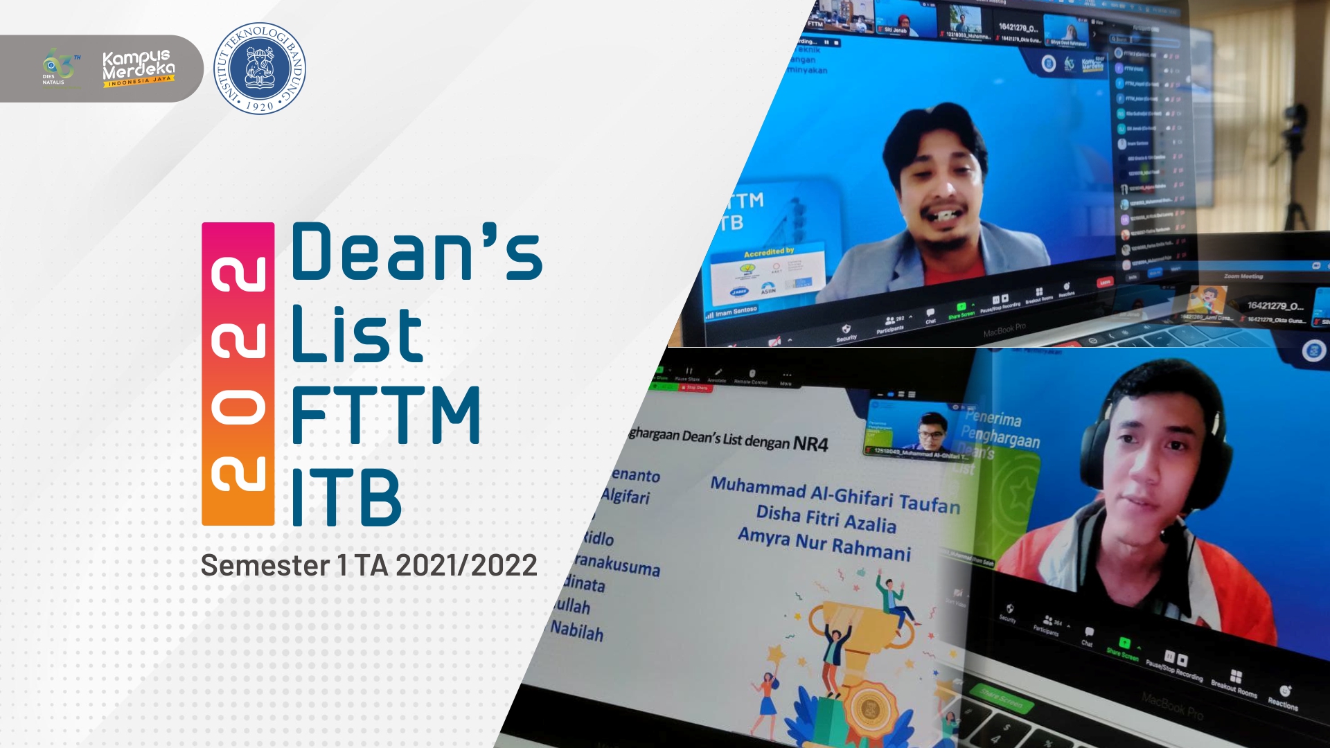 Dean’s List FTTM ITB Semester I 2021/2022