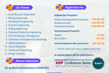 Call for Abstracts: The 7th International Conference on Geoscience and Earth Resources (ICGERE 2025)